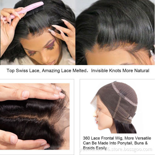 Wholesale Lace Frontal Closure Bundles Virgin Hair Brazilian Hair Peruvian Swiss Lace Closure 360 Frontal Lace Wig
